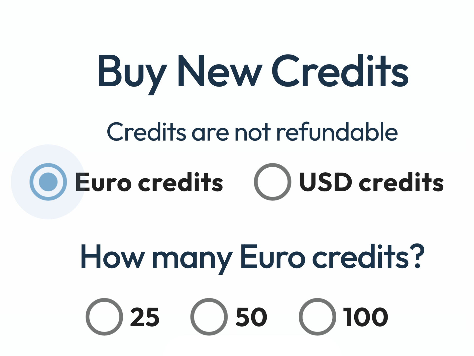 Credits kopen in euro of dollar