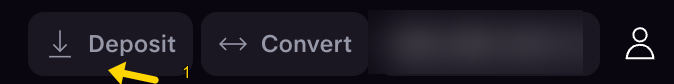 Kraken bar: Deposit button