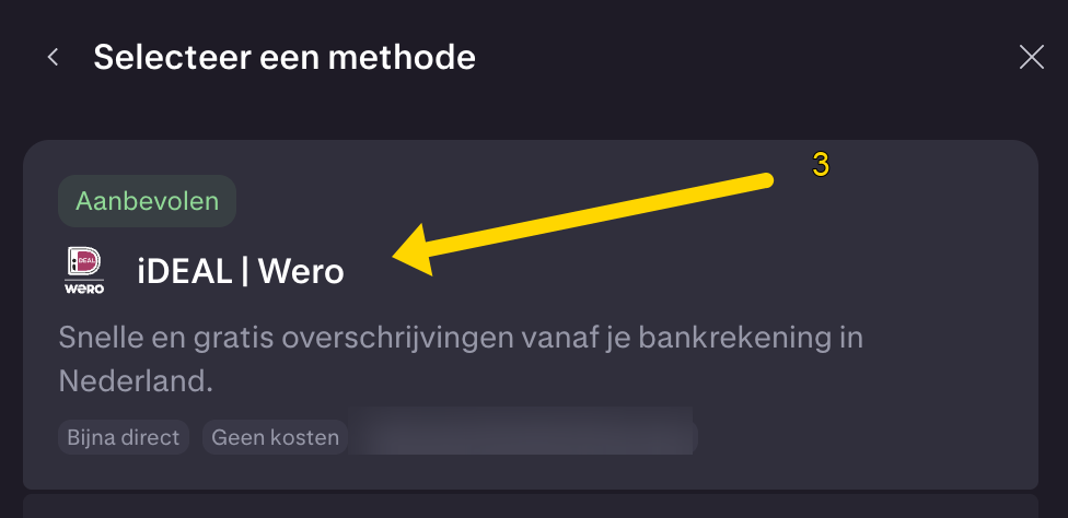 Selecteer een methode: iDEAL | Wero