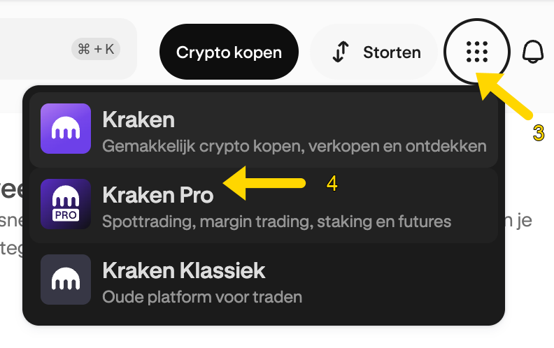 Menu: Kraken Pro